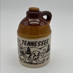 Vintage Tennessee Travel Souvenir Whiskey Moonshine Jug Slot Coin Bank with Cork